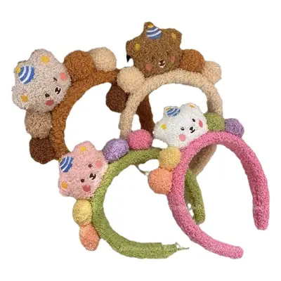 Sweet Blue Fuzzy Hair Band for Women