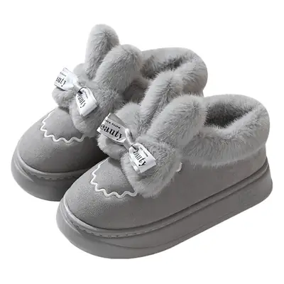 New Winter Women's Fleece Snow Boots Black White