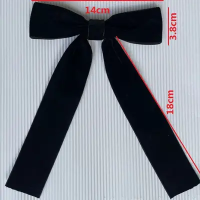 Black Velvet Bow Hairpin for Girls Boys