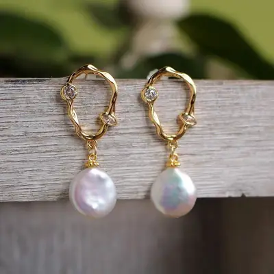 French Retro Pearl Earrings 925 Silver Pin