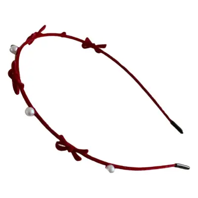 Pearl Bow Headband for Women Autumn Winter