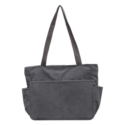 Japanese Corduroy Shoulder Messenger Bag Grey Large Capacity