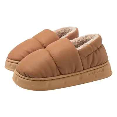 Women's Winter 2026 New Style Plush Warm Waterproof Non-Slip Thick-Soled Outdoor Cotton Slippers for Men and Women