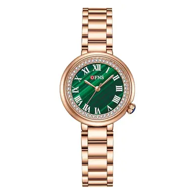 Ofns Green Roman Numeral Quartz Watch for Women