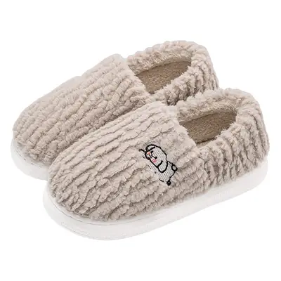 Women's Pink Fleece Winter Slippers with Embroidered Design