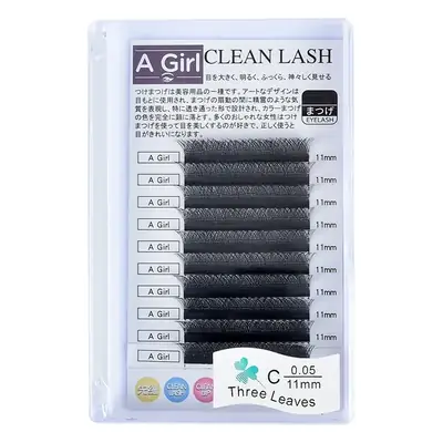 0.05C Clover Grafting False Eyelashes 11mm Matte Black