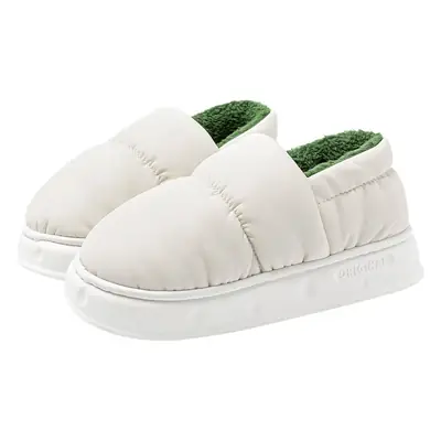 Cotton Slippers for Women in Winter Home Indoor Couple Thick-Soled Non-Slip Warm and Poop-Feeling Waterproof Bag Heel Cotton Shoes for Men in Winter