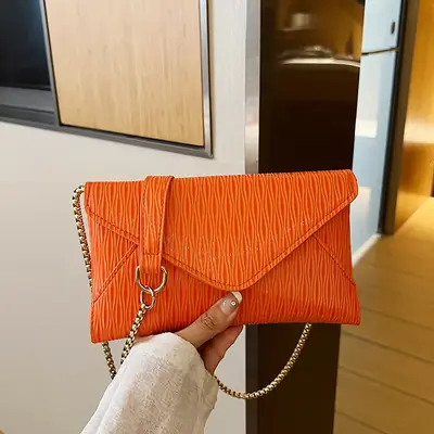 Black Korean Style PU Envelope Bag for Women