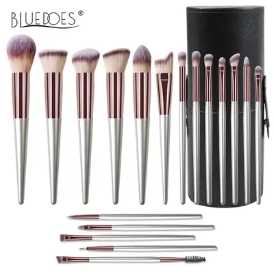 18-Piece Pink Rose Gold Makeup Brushes Set