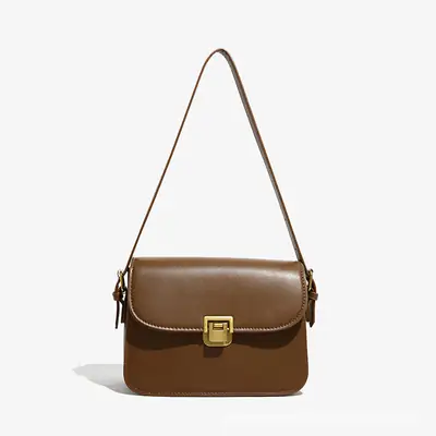 White Women's Western Style Lock Shoulder Bag 2023