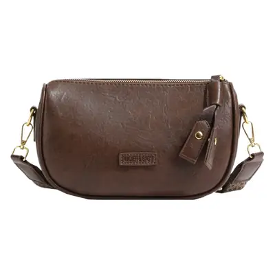 Women's Brown PU Shoulder Bag with Strap