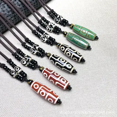 Ethnic Xizang Agate Beads Necklace Chain for Men Women