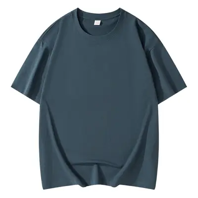 Black Cotton Loose T-Shirt Short Sleeve Round Neck