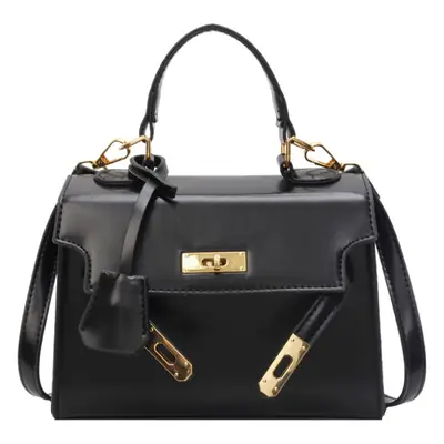 Women's Black Kelly Messenger Bag with Gold Plated Hardware