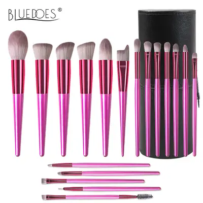 18-Piece Pink Rose Gold Makeup Brushes Set