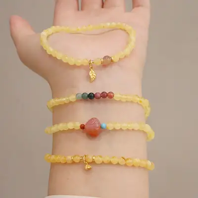Natural Beeswax Bracelet with Tourmaline Salt Source