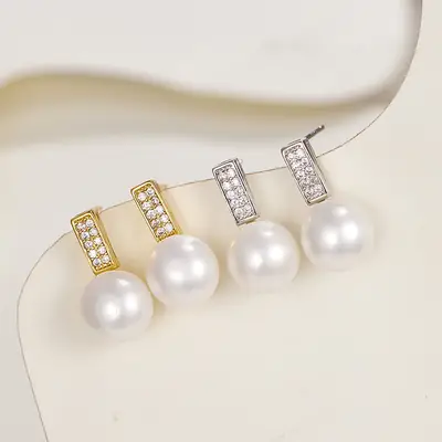 Japanese Korean Pearl Ear Studs for Women
