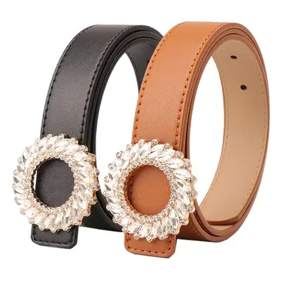 New Diamond Belt for Women with Pearl Buckle