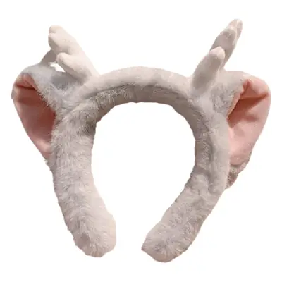 New Year Dragon Plush Headband Small White