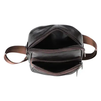 Korean Style Black Leather Crossbody Bag for Men