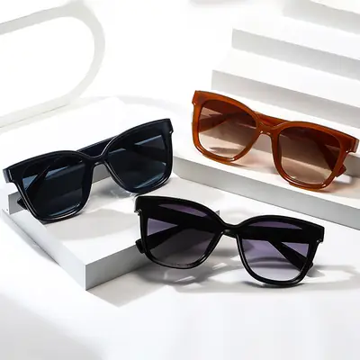 Anti-Uv Sunglasses Black Gray Frame Large Cross-Border