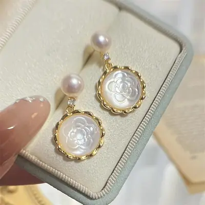 Yuhe Pearl Eardrop Earrings S925 Silver Butterfly Design