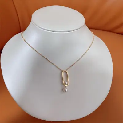 Yuhe Pearl Pendant Light Light White Gold Necklace