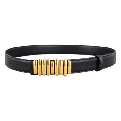 Women Genuine Leather Belt with Gold Accents 2025