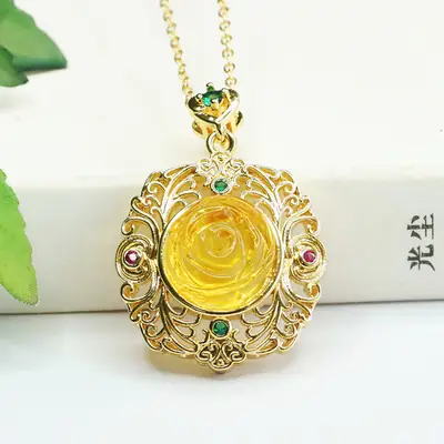 Aiyu Gold Rose Pendant Necklace for Women