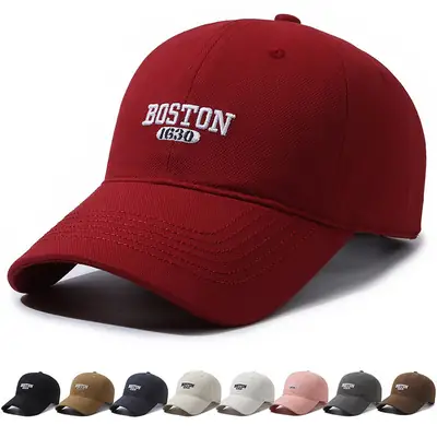 Boston Embroidered Women's Red Baseball Cap