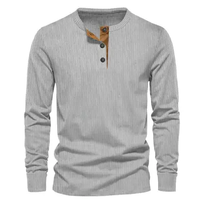 Men's Maroon Corduroy Long Sleeve T-Shirt