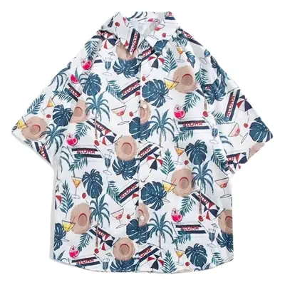 Hawaiian Flower Shirt Beach suit Men's Summer Thin Sanya Travel Couples Seaside Vacation Travel Wear