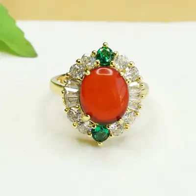 Amyrural Amber Claw Setting Ring for Women