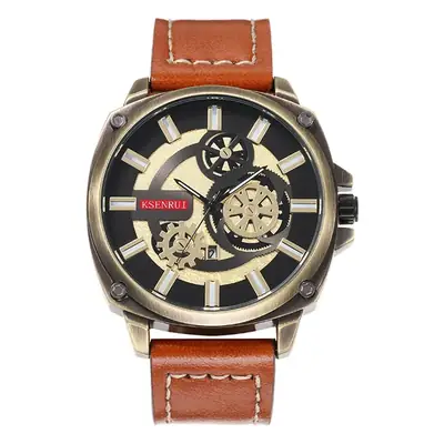Kise Nui Quartz Leather Belt Watch with Open Face Design