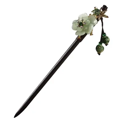 Fictional Hairpin Tassel Step Wooden Hairpin Imitation Ebony Headwear Disc Hair Han Clothes Accessories Hair-pulled Ancient Clothes Hair Women