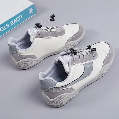 Women's 2025 Spring Sneakers White Grey Comfortable Casual