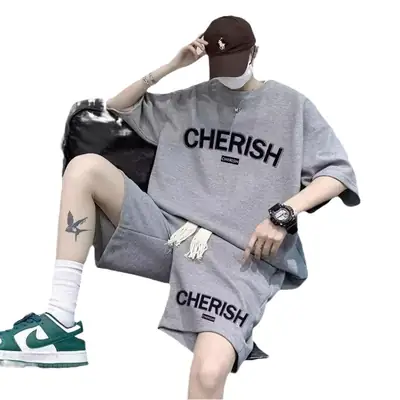 Men's Cherish Graphic Sweatshirt Shorts Set Plus Size