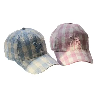 Women's Blue Bow Cap Pure Cotton Four Season Large Bristle