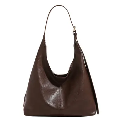 Retro Brown PU Shoulder Bag for Women