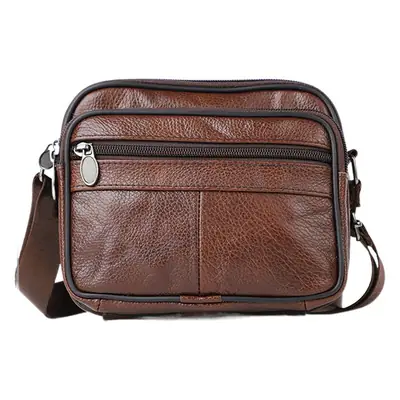 New Men's Genuine Leather Vintage Crossbody Bag Large Capacity