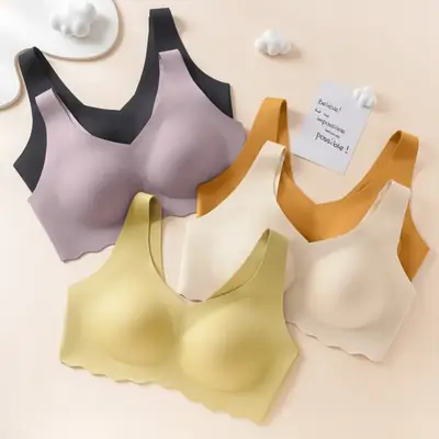 Nude Wire-Free Push Up Sports Bra Large