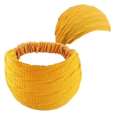 Women Knitted Elastic Headscarf Autumn Winter Beige