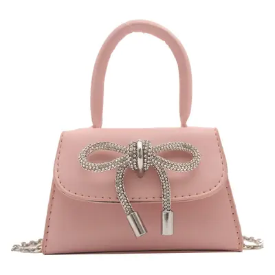 Candy Brown Bow Knot Patent Leather Shoulder Bag