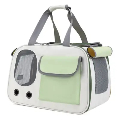 Pet Cat Bag Foldable Adjustable Shoulder Bag Yellow White
