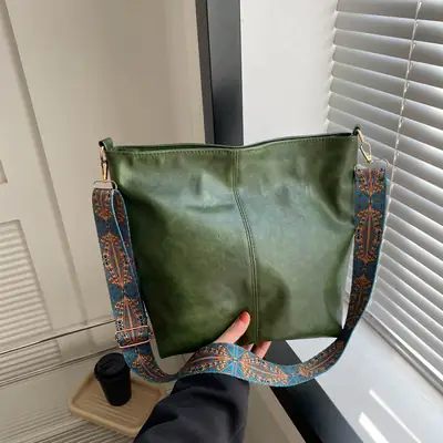 Green Shoulder Crossbody Bag for Women Large Capacity
