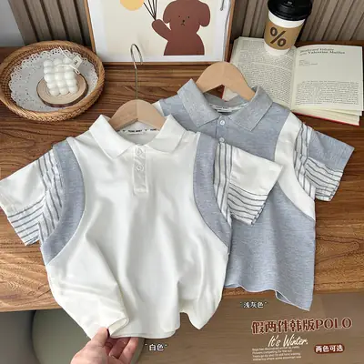2024 Cotton Stretch T-Shirt for Boys Summer White