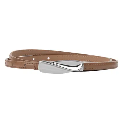 Women's Genuine Leather Thin Belt Brown