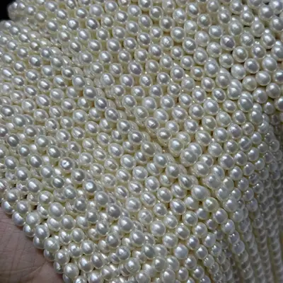 Natural Freshwater Pearls Light Thread 4-5mm Millet Beads