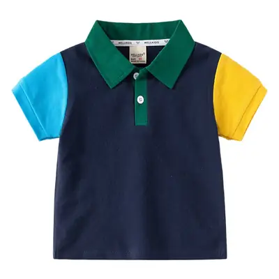 Children's Color T-Shirt White Yellow Blue Short Sleeve