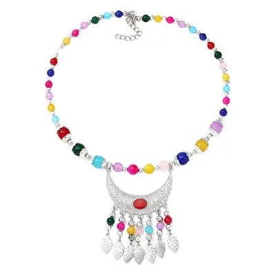 Xizang Crescent Pendant Necklace for Women Ethnic Travel Accessories